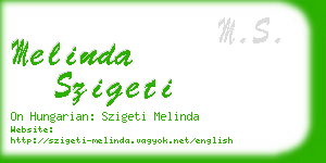 melinda szigeti business card